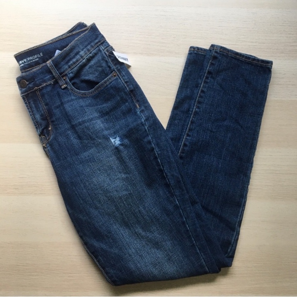 NWT Old Navy Women's Curvy Skinny Darci Mid-Rise Blue Jeans, Size 4 Regular - Picture 2 of 11